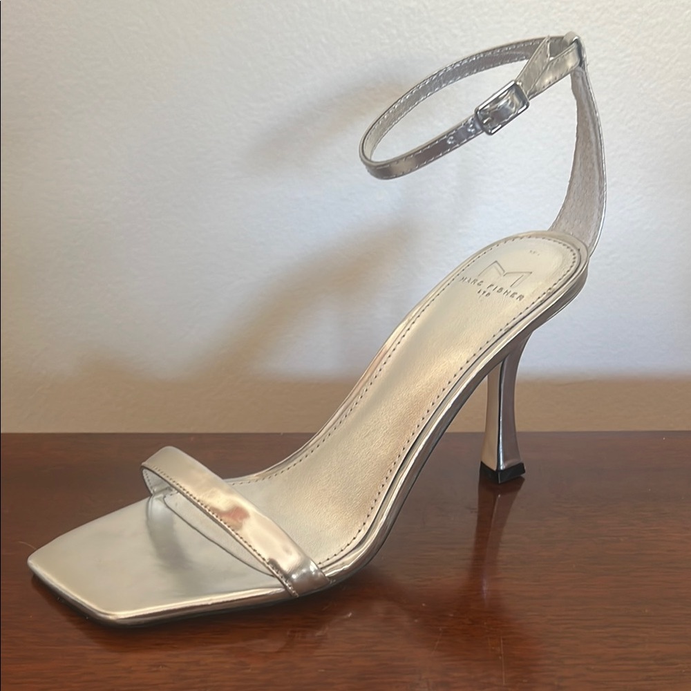 Silver High-Heeled Sandals